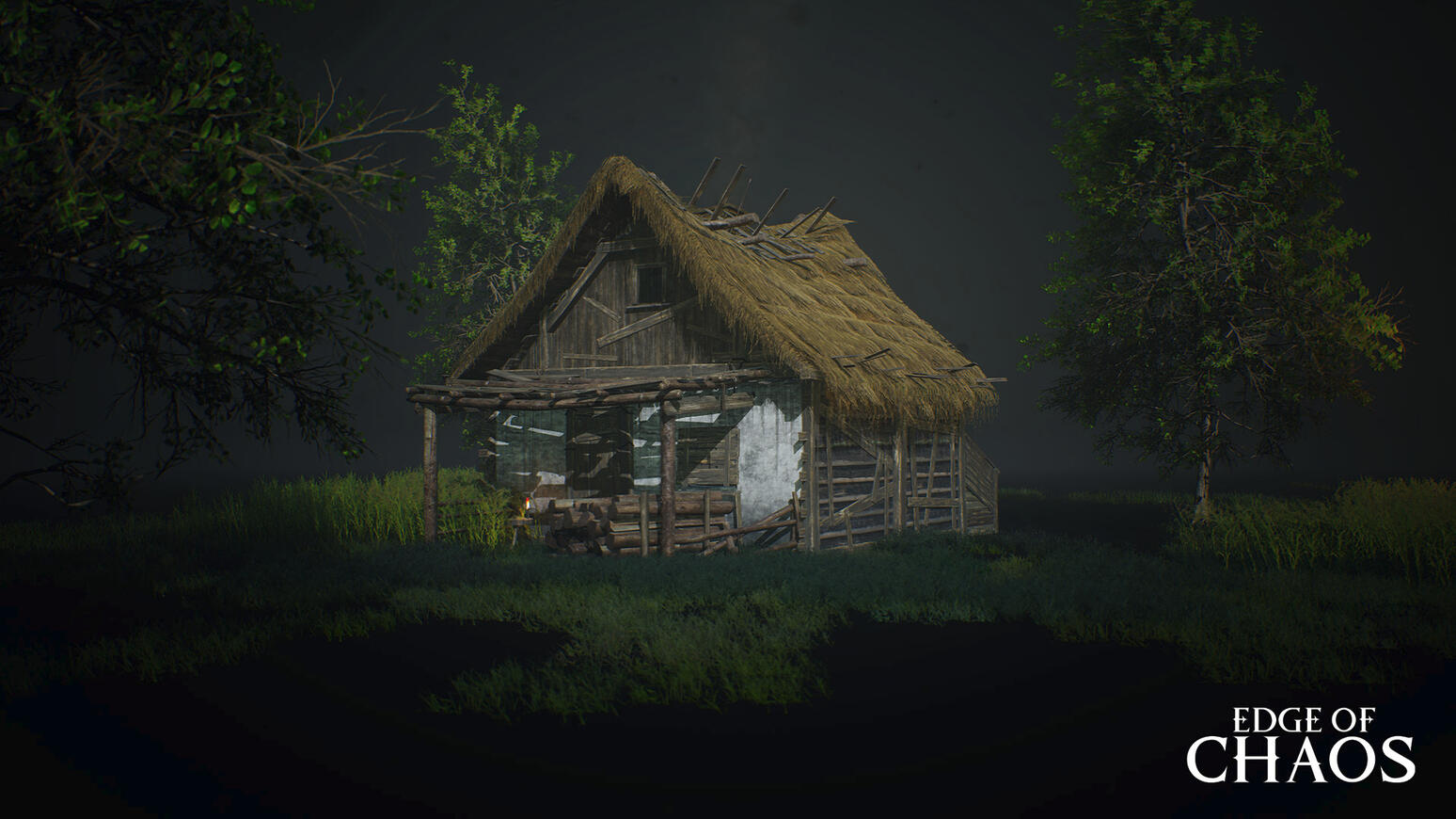 Small decayed village house